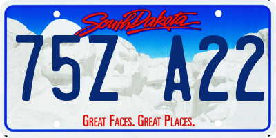 SD license plate 75ZA22