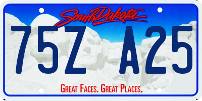 SD license plate 75ZA25