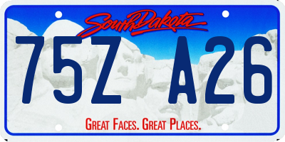 SD license plate 75ZA26
