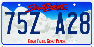 SD license plate 75ZA28
