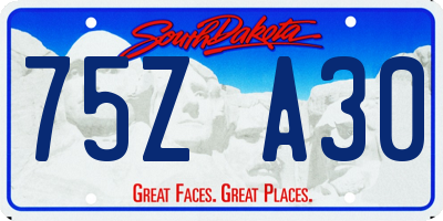 SD license plate 75ZA30
