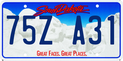 SD license plate 75ZA31