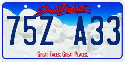 SD license plate 75ZA33