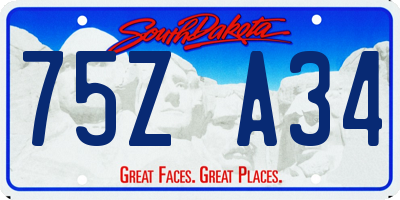SD license plate 75ZA34
