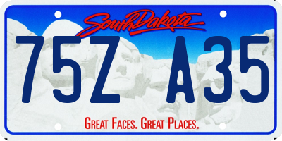SD license plate 75ZA35