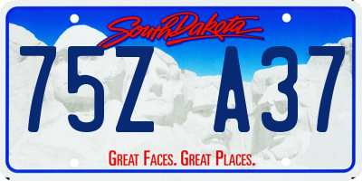 SD license plate 75ZA37