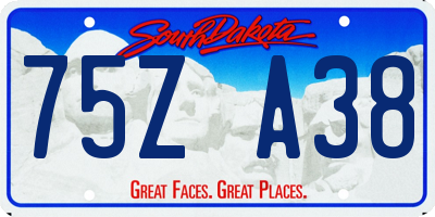 SD license plate 75ZA38