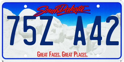 SD license plate 75ZA42