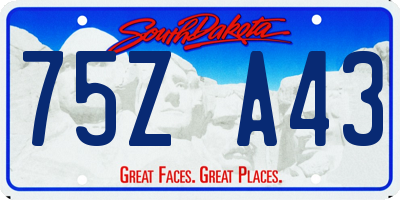 SD license plate 75ZA43
