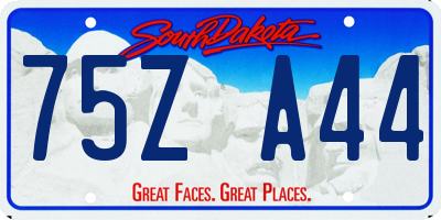 SD license plate 75ZA44