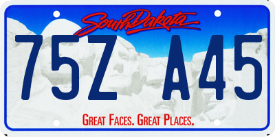 SD license plate 75ZA45