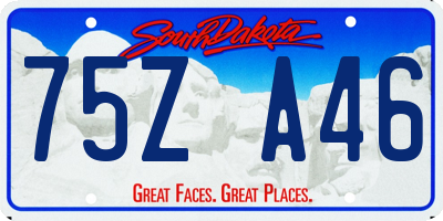 SD license plate 75ZA46