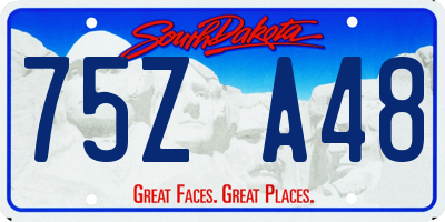 SD license plate 75ZA48