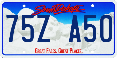 SD license plate 75ZA50