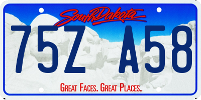 SD license plate 75ZA58