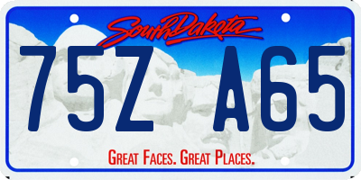 SD license plate 75ZA65