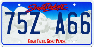 SD license plate 75ZA66