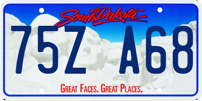 SD license plate 75ZA68