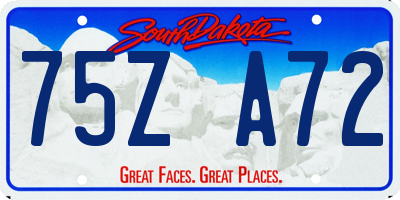 SD license plate 75ZA72