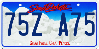 SD license plate 75ZA75