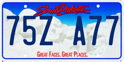SD license plate 75ZA77