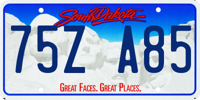 SD license plate 75ZA85