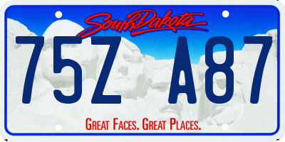 SD license plate 75ZA87