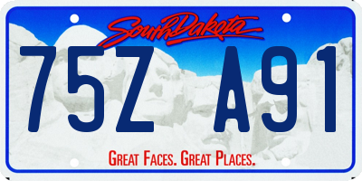 SD license plate 75ZA91