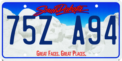 SD license plate 75ZA94