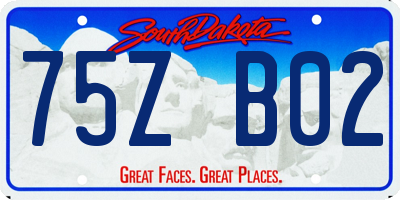 SD license plate 75ZB02