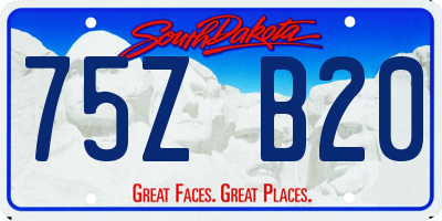 SD license plate 75ZB20