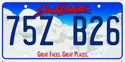 SD license plate 75ZB26
