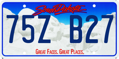 SD license plate 75ZB27