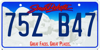 SD license plate 75ZB47