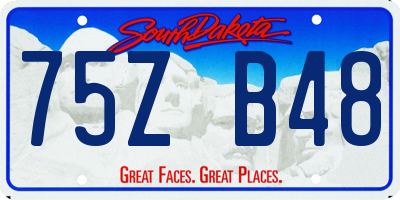 SD license plate 75ZB48
