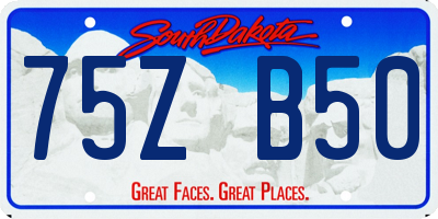 SD license plate 75ZB50