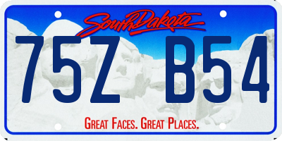SD license plate 75ZB54