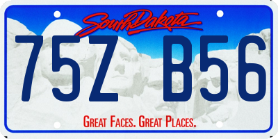 SD license plate 75ZB56