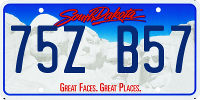 SD license plate 75ZB57