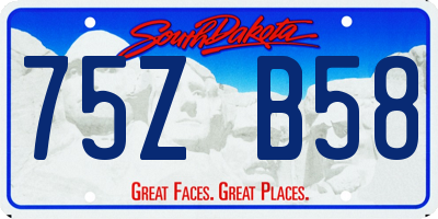 SD license plate 75ZB58