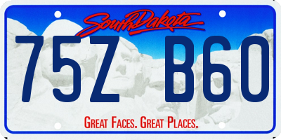 SD license plate 75ZB60