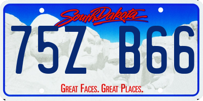SD license plate 75ZB66