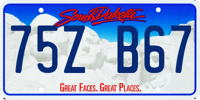 SD license plate 75ZB67