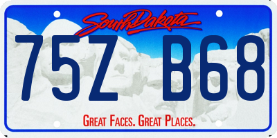 SD license plate 75ZB68