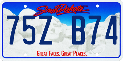 SD license plate 75ZB74