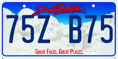 SD license plate 75ZB75