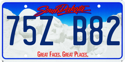SD license plate 75ZB82