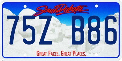 SD license plate 75ZB86