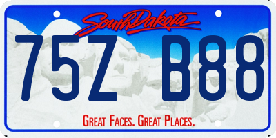 SD license plate 75ZB88