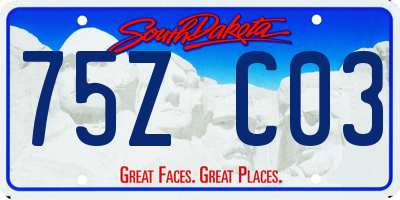 SD license plate 75ZC03